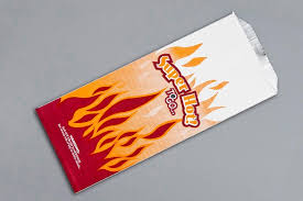 Hot Sack Foil Lined Bag 1 Quart 5x3.5x12 Wht Prt Rd/Orn 500/cs