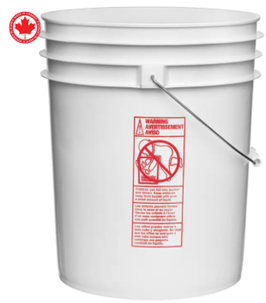 Plastic Pail 5 GAL 90mil HDPE White w/metal handle 144/plt