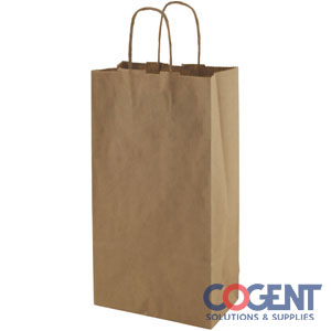 Shopping Bag 40% Recy Natural 6.5x3.5x13 DbWine 120GSM 250/cs