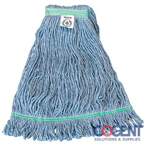 Blue Mop Head w/Antimicrobial Red Headband  AST34lL-UF