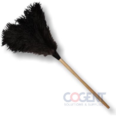 28" XL Black Feather Duster Foam and Metal Coil Wrapped