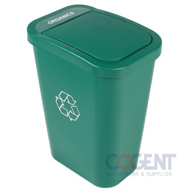 Billi Box 10 Gallon Green w/lid and Label 4 pieces per set