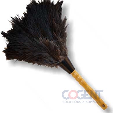 14" Small Black Feather Duster Retractable