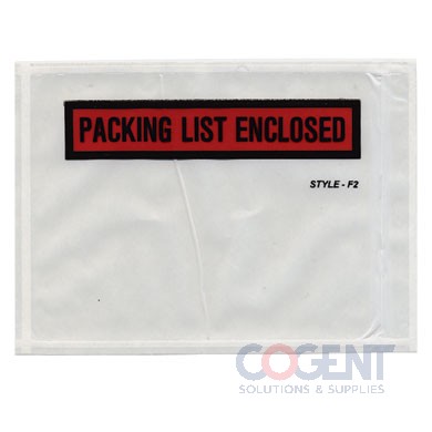 Packing List Envelope 4.5"x6" Printed Pkg List Enclosed 1m/cs