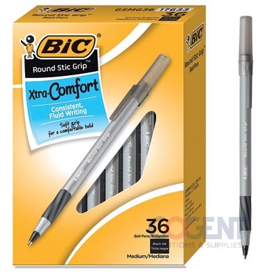 Bic Stic Pens Black Medium Point 36/PK ESS
