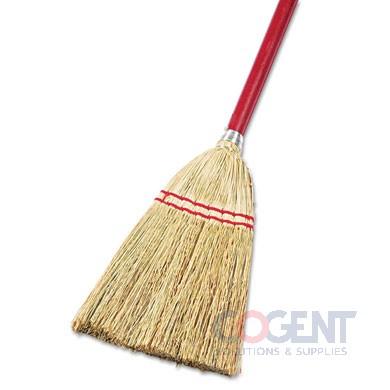 Lobby/Toy Broom Corn Fiber 39" Wood Hndl  Red/Yel  951T