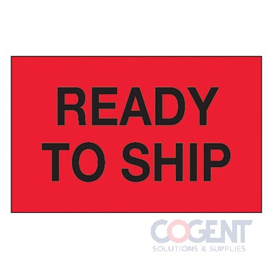 Labels 1.25x2 Ready To Ship Red 500/rl DL1171