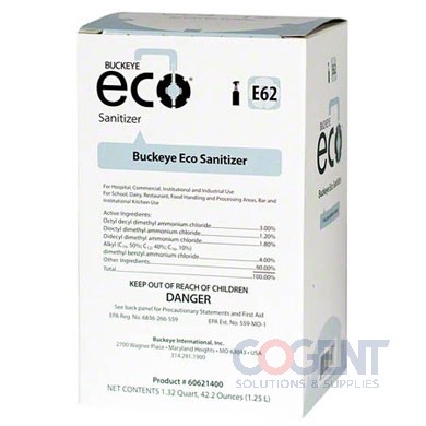 E62 Sanitizer Concentrate 1.25L Eco 4x1.25L/cs 60621400
