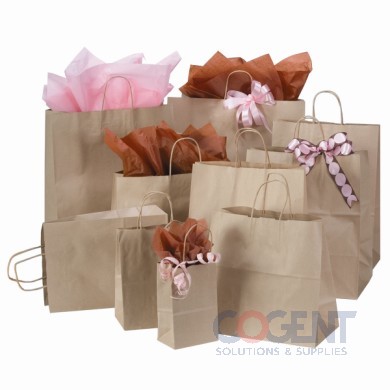 Shopping Bag 40% Recy Natural 6.5x3.5x13 DbWine 120GSM 250/cs