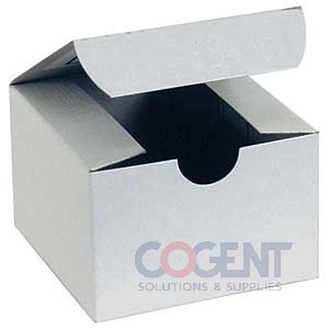Gift Box White Gloss Gray Int 6x6x6 1Pc 100/cs          54114