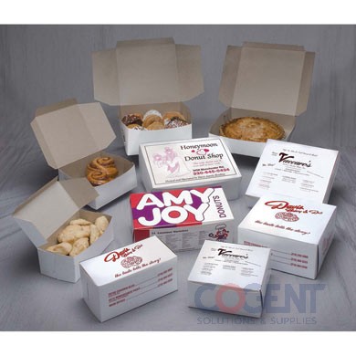 Bakery Cupcake Box 8x4x4 Wht 1pc LC 2C-R/J .018 200/cs