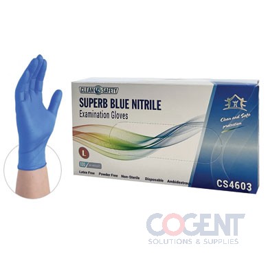 Glove Nitrile XLarge  Blue PF 3.5mil Exam 1m/cs CS4604/NU7024