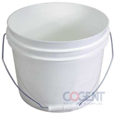 2.9 GAL Pail W/Handle HDPE White 65mil 144/bdl 432/plt