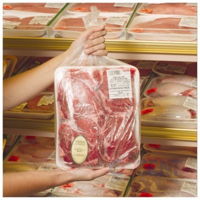 Meat Bag 15x20 Red HDPE 10mic 545bg/rl 4rl/cs #15810