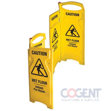 Folding Sign Caution Wet Floor Bilingual 6ea/cs 8011