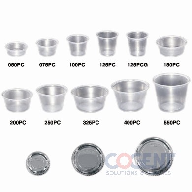 Plastic Portion Cup 3/4oz Squat Translucent 2500/cs