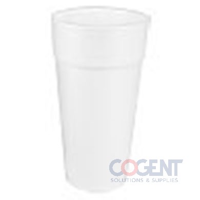 Cup Hot/Cold White Foam 24oz 500/cs