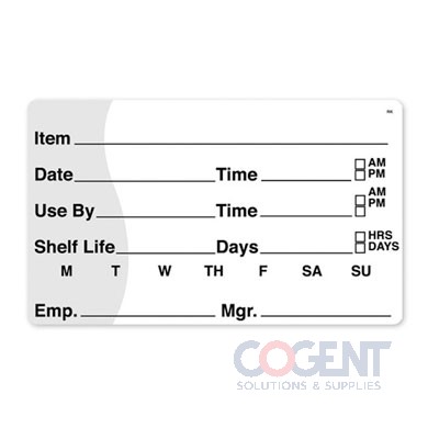 Label 3"x5" Date Use By Removable Remark 250/rl