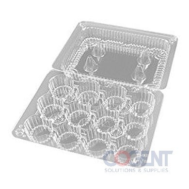 12 Count Mini Cupcake Cont H/L Clear 300/cs