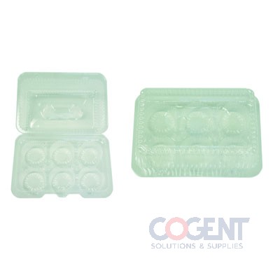 4 Count Cupcake Cont Clear H/L 2-1/8" Bottom 250/cs LBH-6404