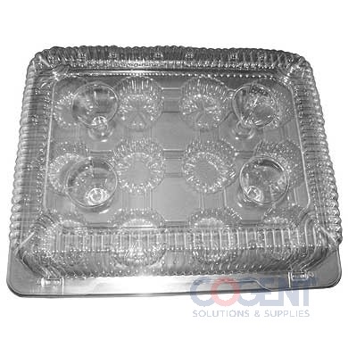 12 Count Cupcake Cont Clear H/L 2" Bottom  100/cs