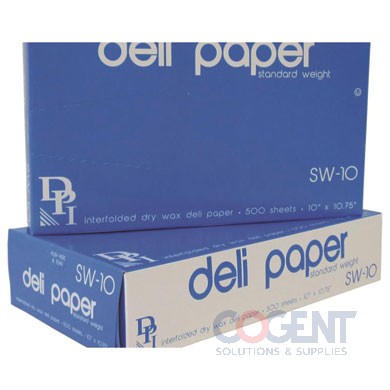 Deli Sheet 10x10.75 Interf Wht Dry Wax Std Wt 12/500/cs SW-10