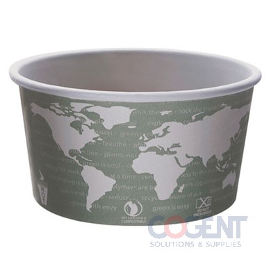 Soup Cup Paper 12oz World Art Compostable  500/cs