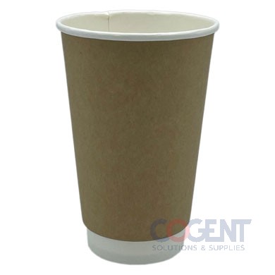 Double Wall Hot Cup 16oz Kraft Empress 20/25/cs EHCDW16-K