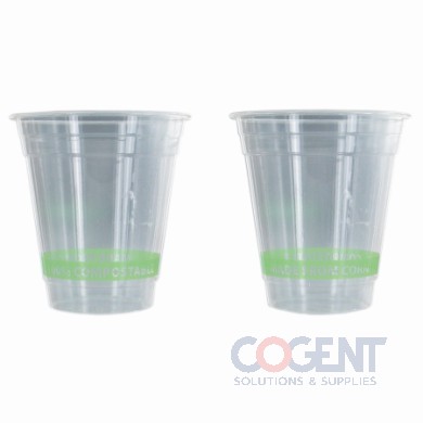 Cup Cold 12oz Clear GreenStripe PLA  1m/cs      EP-CC12-GS