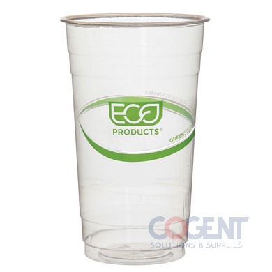 Cup Cold 24oz Clear GreenStripe PLA  1m/cs       EP-CC24-GS