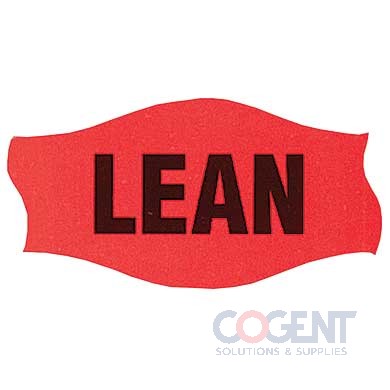 Label Lean Red w/Black Day-Glo 1m/rl