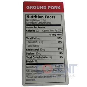 Meat Label Ground Pork 1.5"x3"  1m/rl GGP