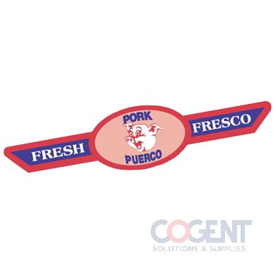 Label FRESH PORK Bilingual .9375x4 Blue/Red 1m/rl     PS06