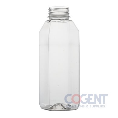 Bottle 16oz Square PET Clear 38mm 16cs/plt 126/cs       fine