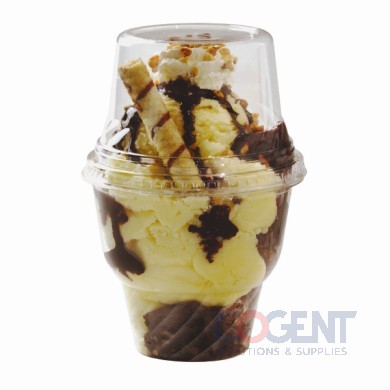 Dessert Container 8oz Clear PET Indulge 1m/cs         DE8