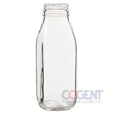 Bottle 8oz Square DSQ PET Clear 38mm T/E 216/cs 55-074C