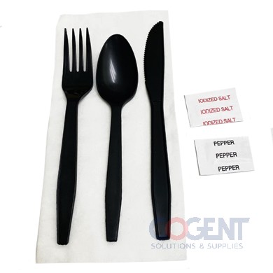 Cutlery Kit Blk Hvy Wt PS K/F/S/N/Slt/Pep 250/cs      R3