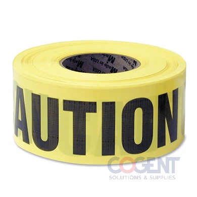 Safety Tape Caution 3"x1000' Non-adhesive 10rl/cs  10379