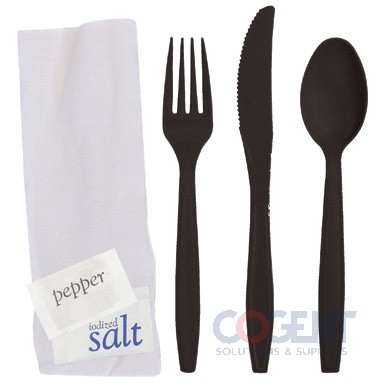 Cutlery Kit Blk Hvy Wt PS K/F/S/N/Slt/Pep 250/cs      GTS
