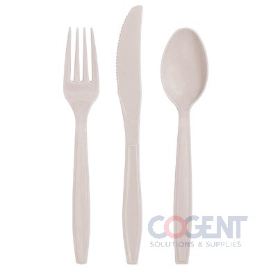 Cutlery White PP Knife Medium Weight (10/100) 1m/cs
