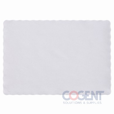Placemat 9.5x13.5 Wht Quilted Scalloped 1m/cs PM32052     HOF