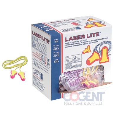 Laser Lite Foam Ear plugs Corded 100 pr/bx  LL30