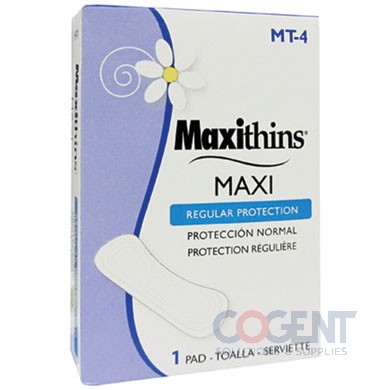 MT4 Maxithins sanitary napkins 250/cs     HSMT4/MT-4     HSC
