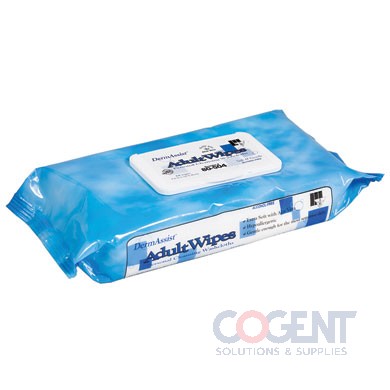 Adult Wipes, Low Profile Tub 8x12 Spunlace 12/64/cs 80-504
