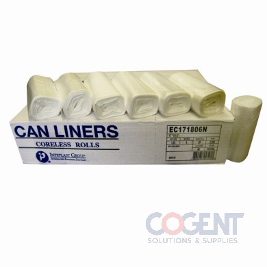 Can Liner 17x18 6mic Nat HD 4 gallon 2m/cs EC171806N  IBSYS