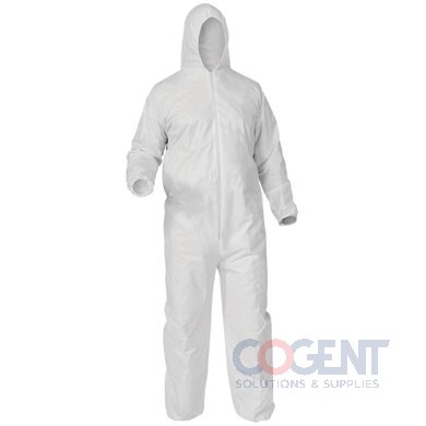Coveralls, Hooded Large, A35 Liquid & Particle Protect 25/cs