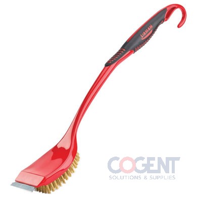 Long Handle BBQ Brush Red with Scraper 6ea/cs 00528  'EA'