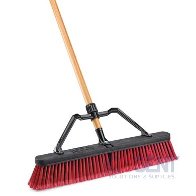 24" Multi Surface Industrial Push Broom w/ Brace LIB