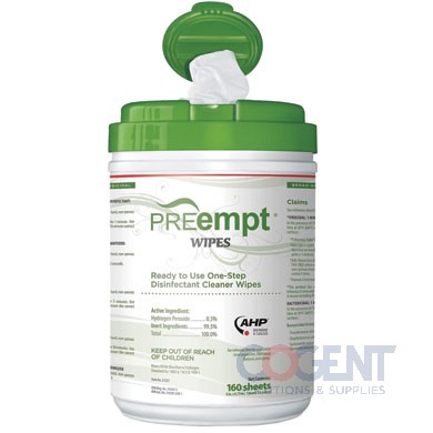 Disinfectant Wipes PREempt One Step 12/160/cs       LIGHTH