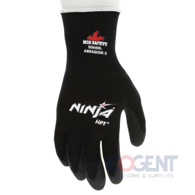 Ninja HPT PVC coated Nylon Gloves, Xlrg, Black, 12/bx ESS